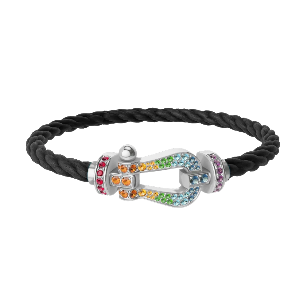 2026 New Model 925 Silver Jewelry Chain Hoop Bracelet with Large Size (25mm) and Color Diamonds
2026 New Model 925 Silver Jewelry Chain Hoop Bracelet with Large Size (25mm) and Color Diamonds
