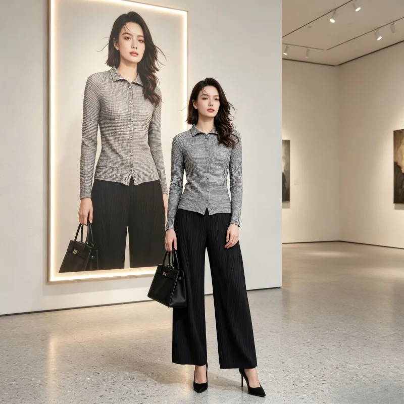 Miyake Pleated Original 2026 Stand Collar Shirt Pleated Long Sleeve Single-Breasted Cardigan Outerwear Women's Clothing Pleat
Miyake Pleated Original 2026 Stand Collar Shirt Pleated Long Sleeve Single-Breasted Cardigan Outerwear Women's Clothing Pleat
