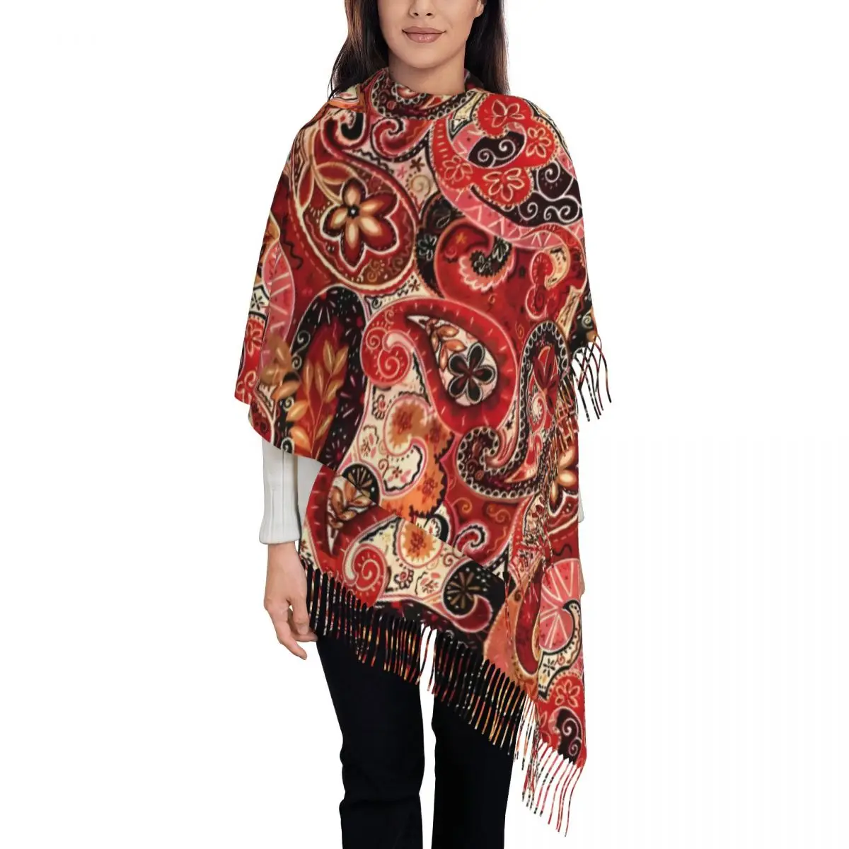Red Vintage Paisley Floral Scarf for Womens Winter Fall Pashmina Shawls and Wrap Bohemia Long Large Shawl Scarf for Ladies
Red Vintage Paisley Floral Scarf for Womens Winter Fall Pashmina Shawls and Wrap Bohemia Long Large Shawl Scarf for Ladies