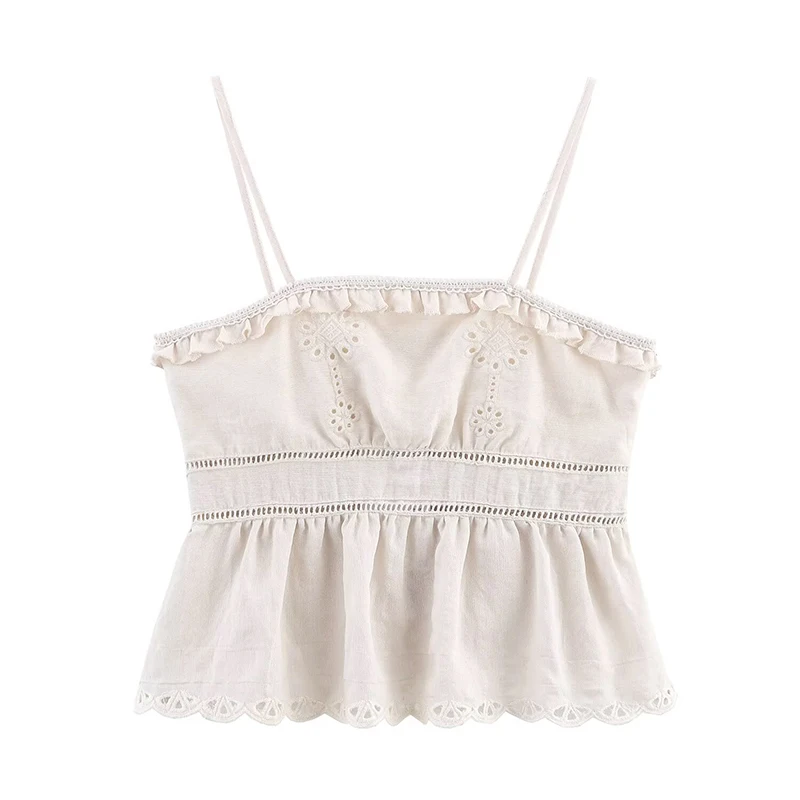 YENKYE Hollow Out Embroidered Short Camisole Women Lace Trim Thin Straps Summer Tops Streetwear ropa de mujer
YENKYE Hollow Out Embroidered Short Camisole Women Lace Trim Thin Straps Summer Tops Streetwear ropa de mujer
