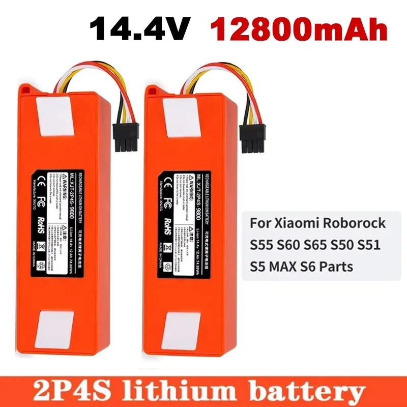 Original 14.4V 12800mAh Robotic Vacuum Cleaner Replacement Battery For Xiaomi Roborock S55 S60 S65 S50 S51 S5 MAX S6 Parts
Original 14.4V 12800mAh Robotic Vacuum Cleaner Replacement Battery For Xiaomi Roborock S55 S60 S65 S50 S51 S5 MAX S6 Parts