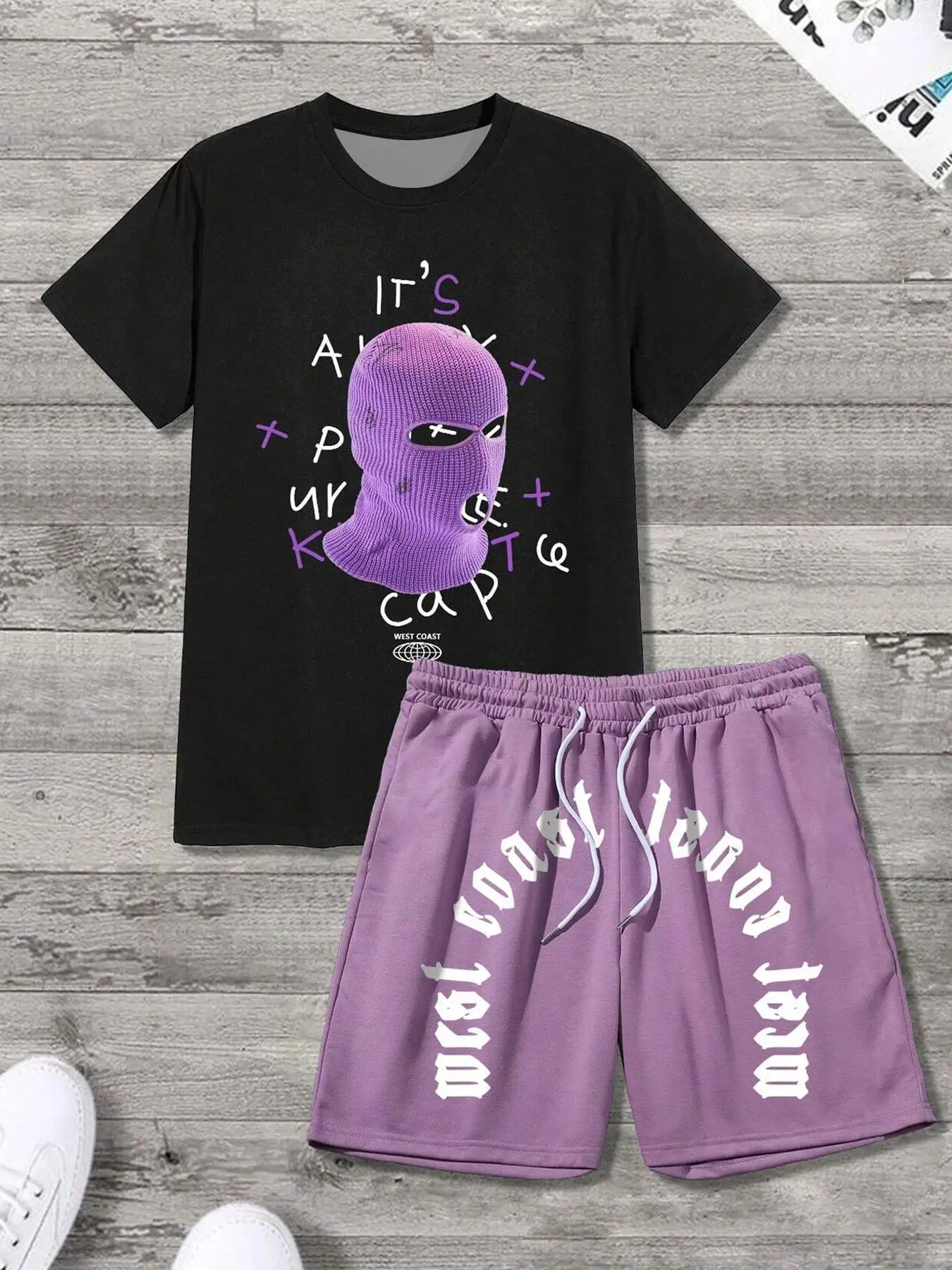 Men's Summer Sports Set Breathable Streetwear Hooded Man Lettering T-shirt Mid Length Drawstring Shorts With Pocket Outfit
Men's Summer Sports Set Breathable Streetwear Hooded Man Lettering T-shirt Mid Length Drawstring Shorts With Pocket Outfit
