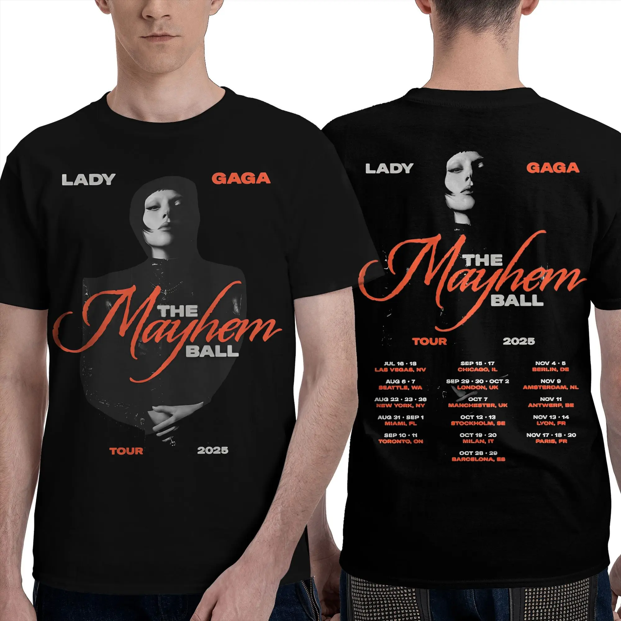 Леди Гага The Mayhem Ball Tour 2025 для мужчин и женщин, футболка, забавная футболка, футболки из чистого хлопка, классическая одежда
Леди Гага The Mayhem Ball Tour 2025 для мужчин и женщин, футболка, забавная футболка, футболки из чистого хлопка, классическая одежда