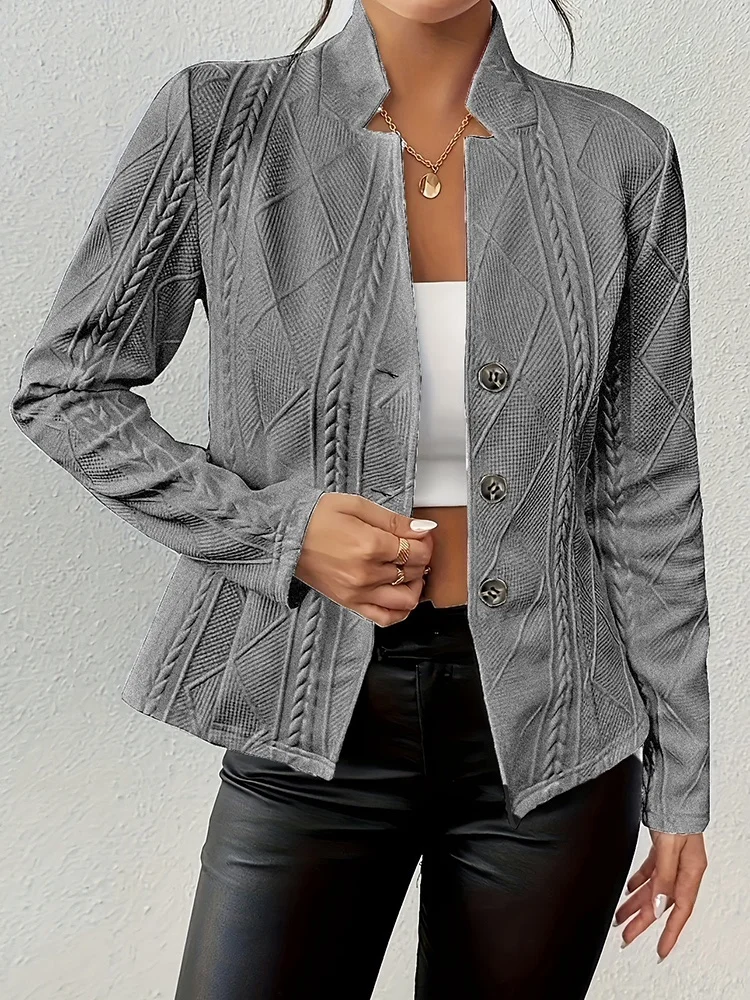 Faionable OL Pure Color Single Button Stand Collar Open Cardigan Small Suit Jaet for Commuting Autumn Winter New Sle
Faionable OL Pure Color Single Button Stand Collar Open Cardigan Small Suit Jaet for Commuting Autumn Winter New Sle