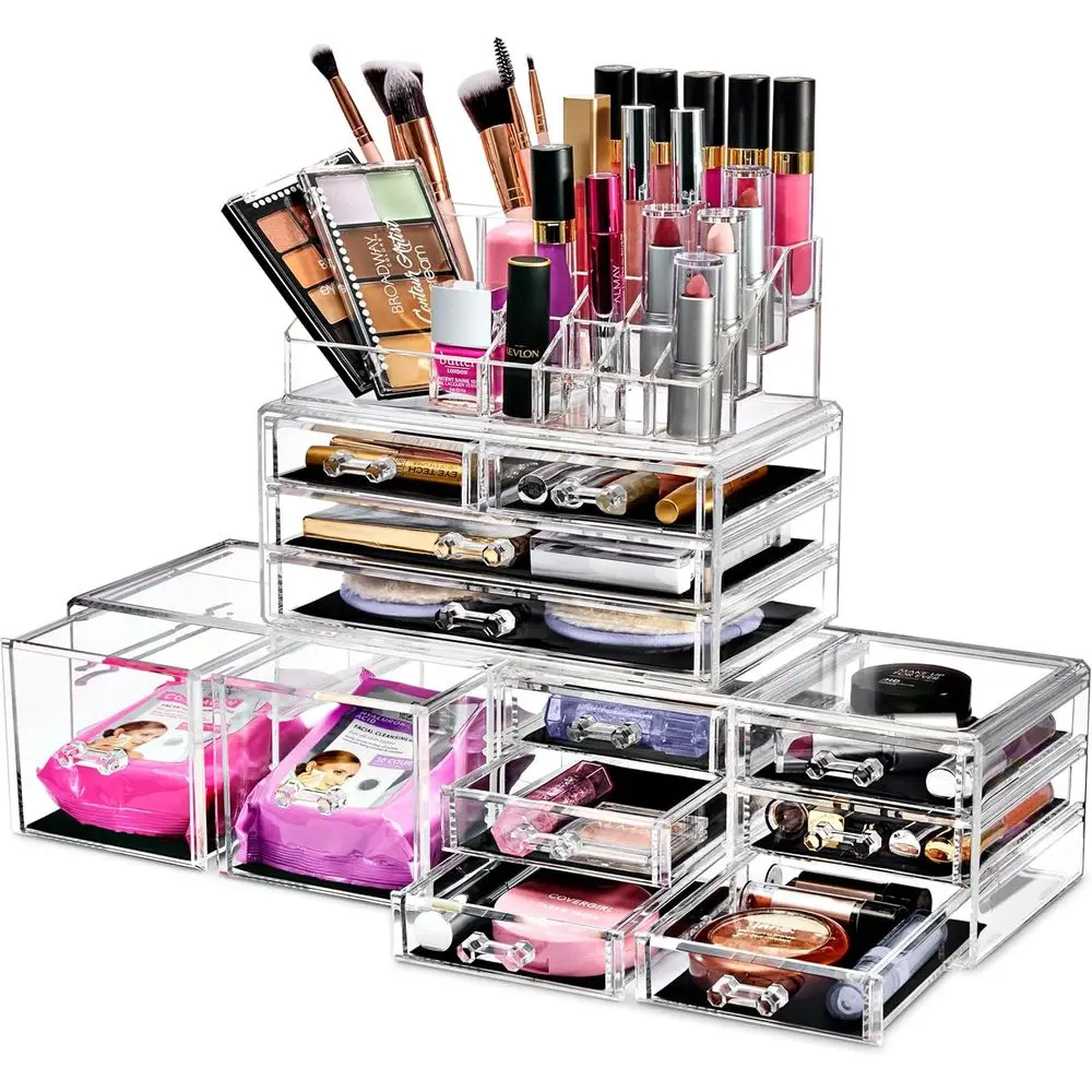 Большой органайзер для косметики — прозрачный, штабелируемый органайзер для украшений и косметики для туалетного столика, ванной комнаты, витрина для хранения — 12 ящиков для косметики
Большой органайзер для косметики — прозрачный, штабелируемый органайзер для украшений и косметики для туалетного столика, ванной комнаты, витрина для хранения — 12 ящиков для косметики