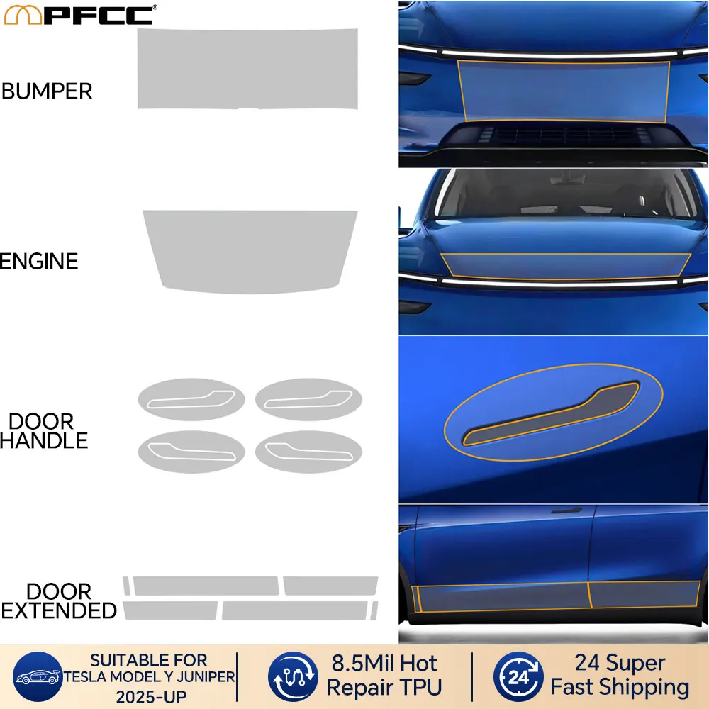 TPU For Tesla Model Y Juniper 2025 2026-UP Protective Film Front Door Rear Door Extended Bumper Lamp Car PPF Car Accessories
TPU For Tesla Model Y Juniper 2025 2026-UP Protective Film Front Door Rear Door Extended Bumper Lamp Car PPF Car Accessories