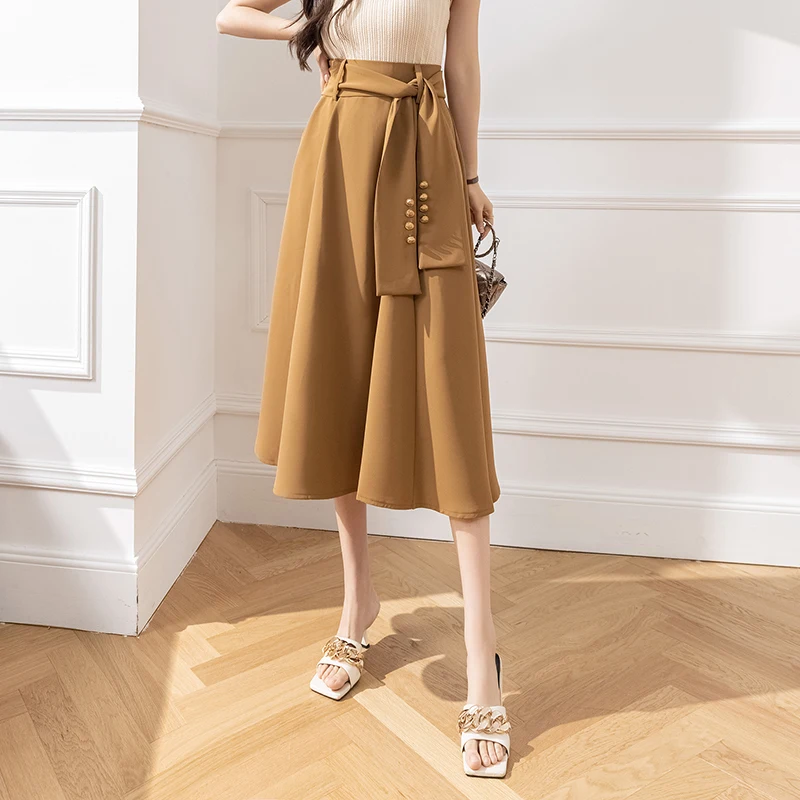 High Waist Skirt for Women 2025 Spring Summer New Mid-length A-line Long Skirts Korean Fashion Female Girl Clothes Brown Elegant
High Waist Skirt for Women 2025 Spring Summer New Mid-length A-line Long Skirts Korean Fashion Female Girl Clothes Brown Elegant