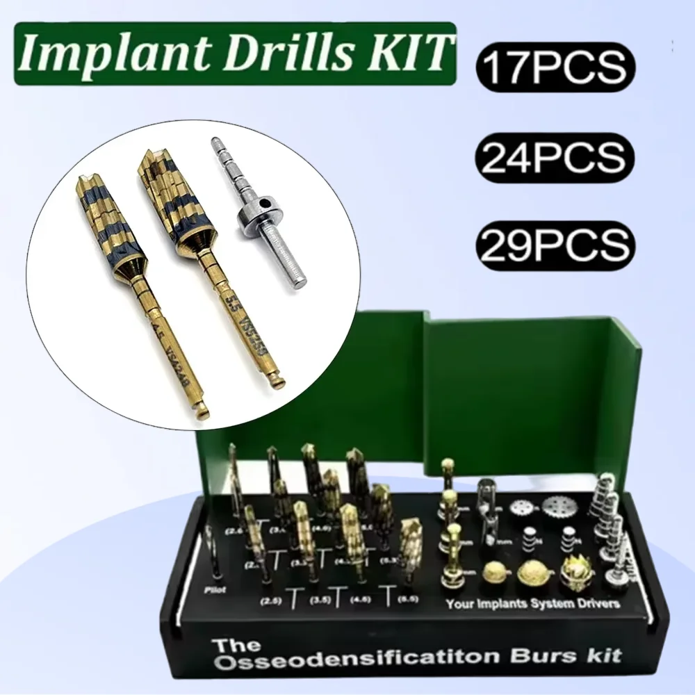 Система зубных имплантатов, 17/24/29 шт., комплект с осседесятирующими борами, сверла, инструменты для лифтинга верхнечелюстной пазухи, оборудование для стоматологической хирургии
Система зубных имплантатов, 17/24/29 шт., комплект с осседесятирующими борами, сверла, инструменты для лифтинга верхнечелюстной пазухи, оборудование для стоматологической хирургии