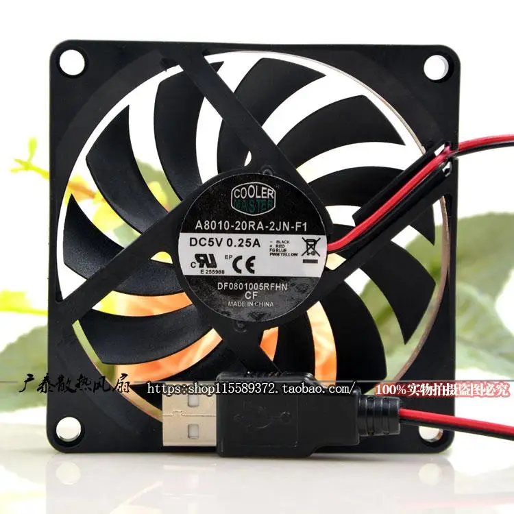 A8010-20RA-2JN-F1 для Cooler Master 8010 DC 5 В 0,25 А 8 см ультратонкий бесшумный охлаждающий вентилятор
A8010-20RA-2JN-F1 для Cooler Master 8010 DC 5 В 0,25 А 8 см ультратонкий бесшумный охлаждающий вентилятор