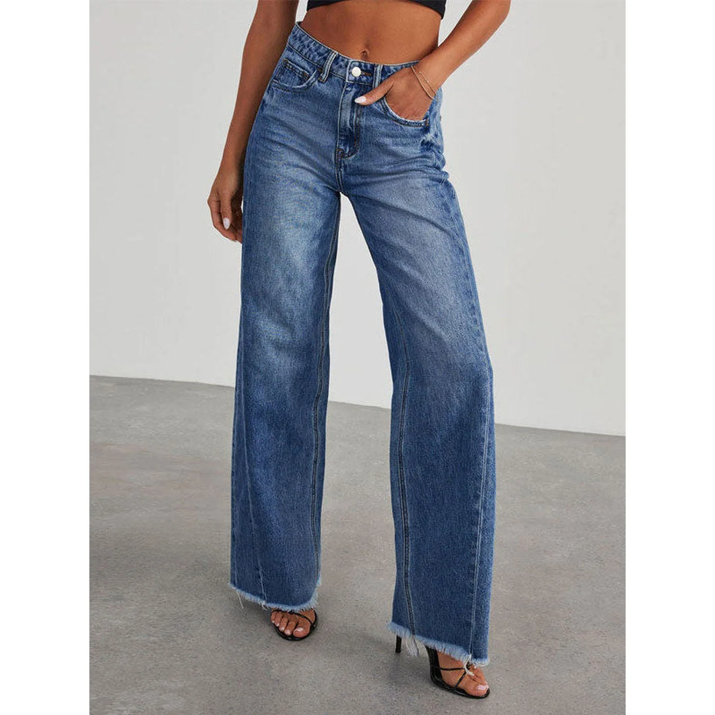 Waed Denim Jaet Set Loose Wide Leg Floor-Length Pants Autumn Faion Casual Outfit Two-Piece Suit M Clothing
Waed Denim Jaet Set Loose Wide Leg Floor-Length Pants Autumn Faion Casual Outfit Two-Piece Suit M Clothing