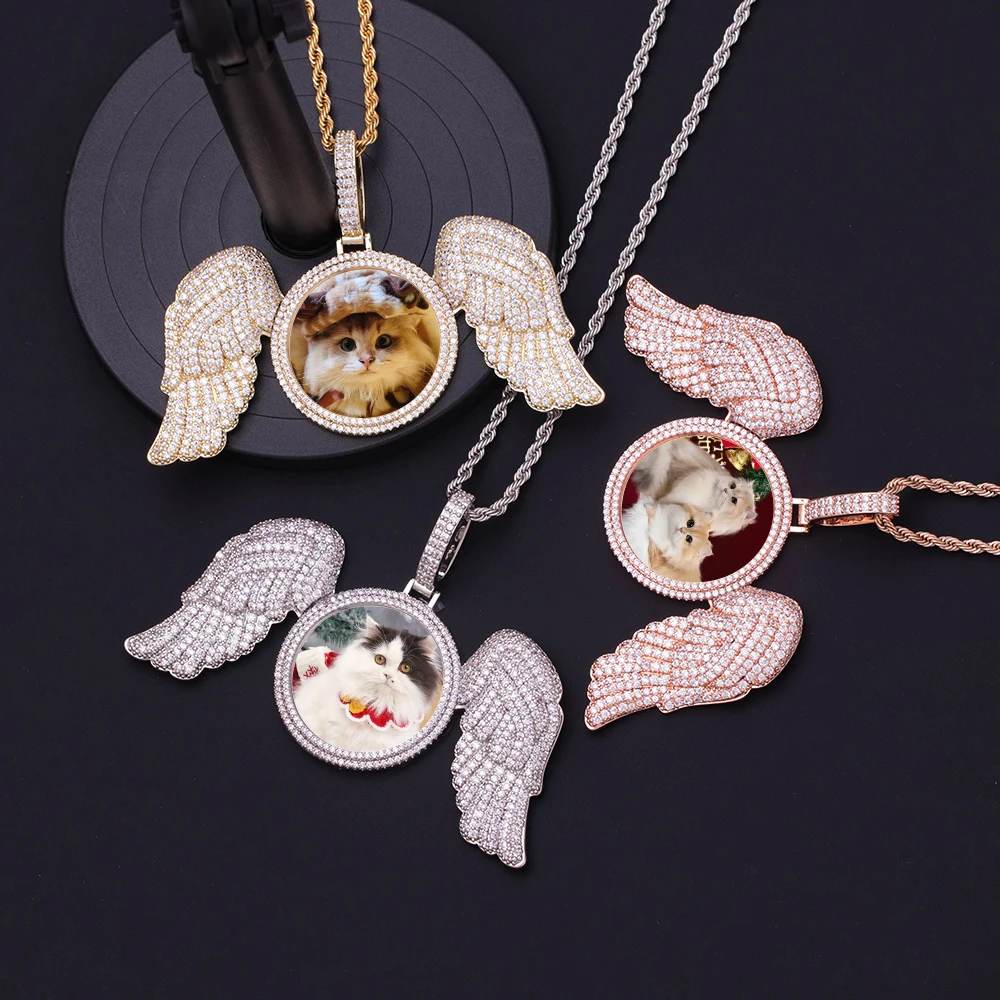 Big Size Angel Wing Pendant Custom Memory Photo Necklace Iced Out Sublimation Photo Frame Necklace Men Hip Hop Picture Necklaces 
Big Size Angel Wing Pendant Custom Memory Photo Necklace Iced Out Sublimation Photo Frame Necklace Men Hip Hop Picture Necklaces