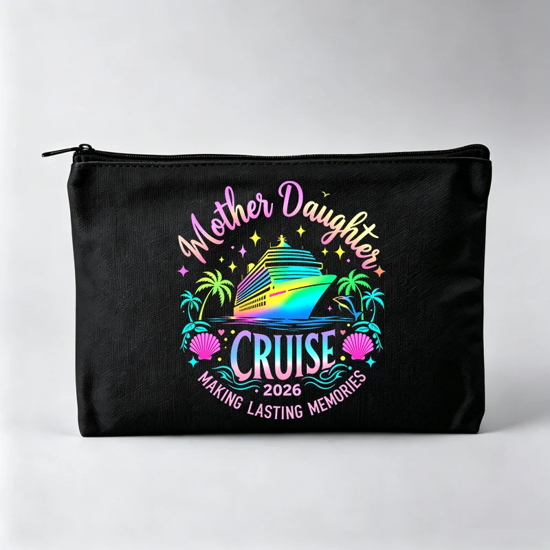 Mother Daughter Vacation Themed Makeup Bag with Cruise Ship Graphic, Travel Cosmetic Pouch for Trip
Mother Daughter Vacation Themed Makeup Bag with Cruise Ship Graphic, Travel Cosmetic Pouch for Trip