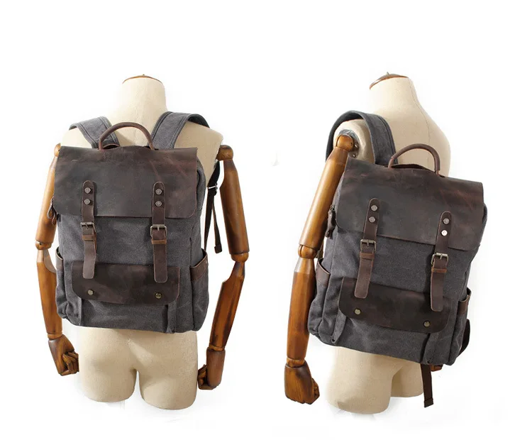 Unisex Vintage Waxed Canvas Leather Backpack Wearproof Portable Laptop Travel Bag for Men Women School Commute Outdoor Trips
Unisex Vintage Waxed Canvas Leather Backpack Wearproof Portable Laptop Travel Bag for Men Women School Commute Outdoor Trips
