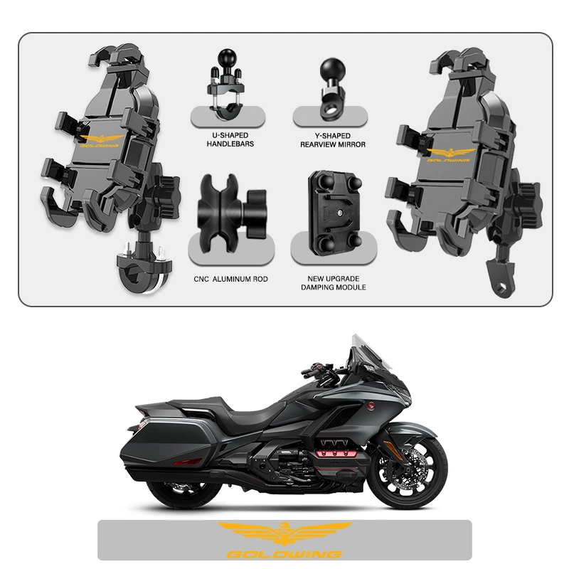 Phone Mount Stand Motorcycle Holder 360° Rotatable ABS Adjustable For HONDA Goldwing 1800 GL1800 GOLDWING1800 2024 2025
Phone Mount Stand Motorcycle Holder 360° Rotatable ABS Adjustable For HONDA Goldwing 1800 GL1800 GOLDWING1800 2024 2025