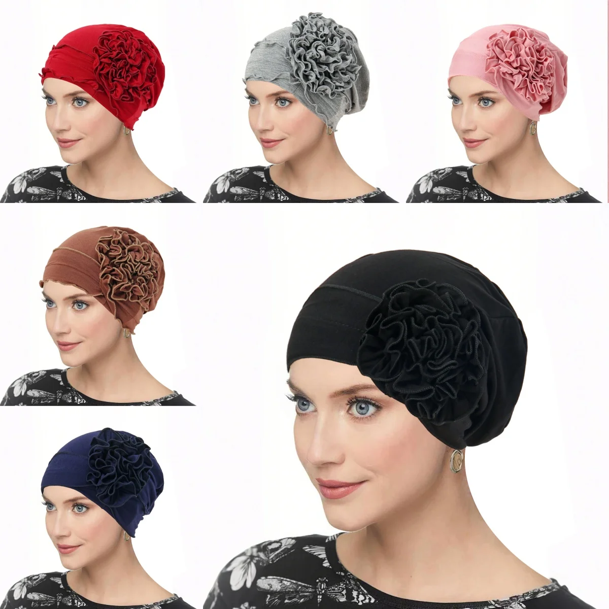 Women Turban Hat Muslim Hijab Bonnet Indian Cap Head Wrap Big Flower Elastic Hair Bands Hat Ladies Girls Hair Accessories
Women Turban Hat Muslim Hijab Bonnet Indian Cap Head Wrap Big Flower Elastic Hair Bands Hat Ladies Girls Hair Accessories
