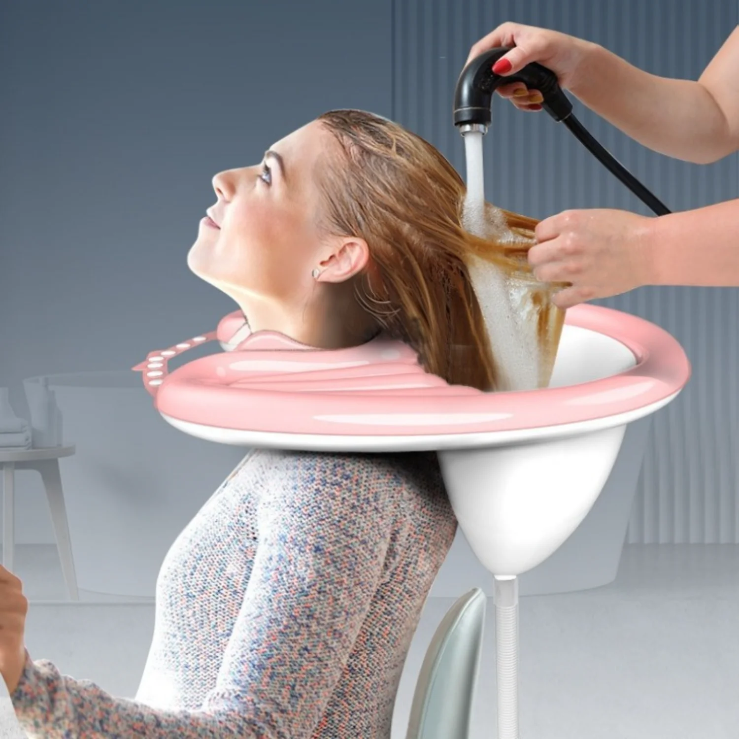 1pc Portable Shampoo Basin For Adults, Hair Washing Tray For Postpartum, Pregnant Women, And Elderly Patients, No Bending Requir
1pc Portable Shampoo Basin For Adults, Hair Washing Tray For Postpartum, Pregnant Women, And Elderly Patients, No Bending Requir