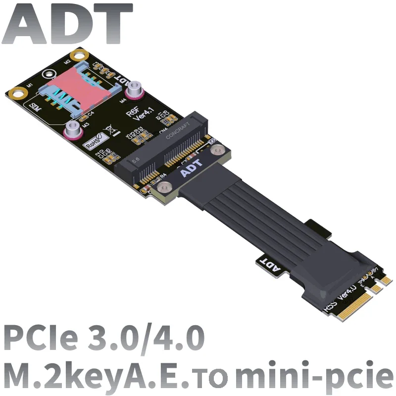 Адаптер беспроводной сетевой карты M.2 WiFi A.E Key to Mini Pcie 4.0, преобразователь интерфейса M2 WiFi на кабель расширения MPCIE MINIPCIE
Адаптер беспроводной сетевой карты M.2 WiFi A.E Key to Mini Pcie 4.0, преобразователь интерфейса M2 WiFi на кабель расширения MPCIE MINIPCIE