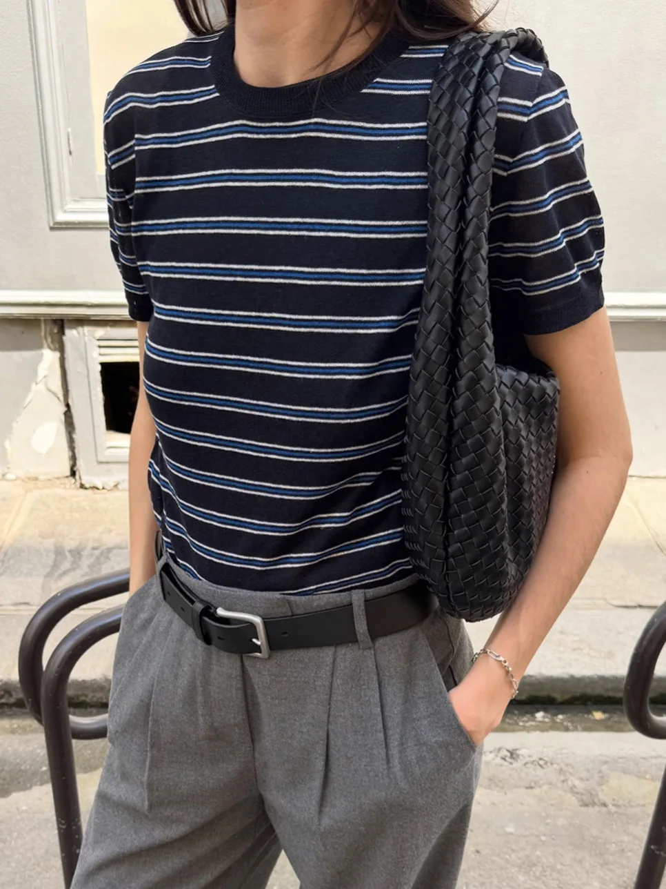 Slim Fit Knitted Linen T-Shirt round Neck Striped Short Sleeve Elastic Waist Thin Summer Women's Fashion Moisture Wicking
Slim Fit Knitted Linen T-Shirt round Neck Striped Short Sleeve Elastic Waist Thin Summer Women's Fashion Moisture Wicking