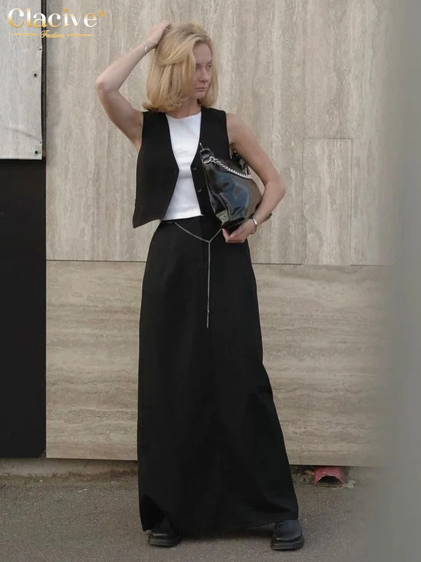 Clacive Summer Loose Black Cotton 2 Piece Sets Women Outfit 2024 Fashion Sleeveless Tank Top With High Waist Long Skirt Set
Clacive Summer Loose Black Cotton 2 Piece Sets Women Outfit 2024 Fashion Sleeveless Tank Top With High Waist Long Skirt Set
