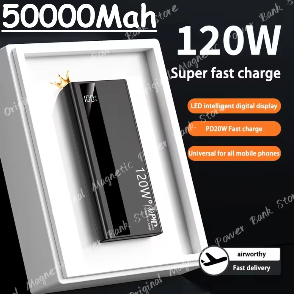 Бренд 50000 мАч PowerBank большой емкости 120 Вт сверхбыстрая зарядка портативный внешний аккумулятор Powerbank для Iphone Samsung Huawei
Бренд 50000 мАч PowerBank большой емкости 120 Вт сверхбыстрая зарядка портативный внешний аккумулятор Powerbank для Iphone Samsung Huawei