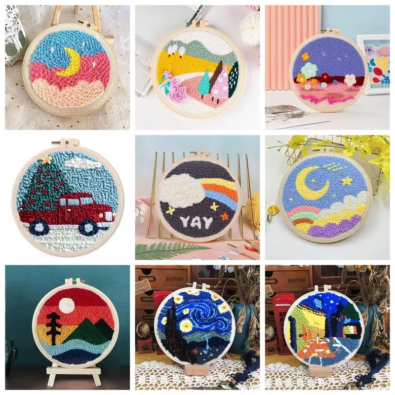 CHENISTORY Cartoon Landscape Punch Needle Embroidery Kit for Beginners Soft Yarn Needlework Embroidery Set Home Decor
CHENISTORY Cartoon Landscape Punch Needle Embroidery Kit for Beginners Soft Yarn Needlework Embroidery Set Home Decor