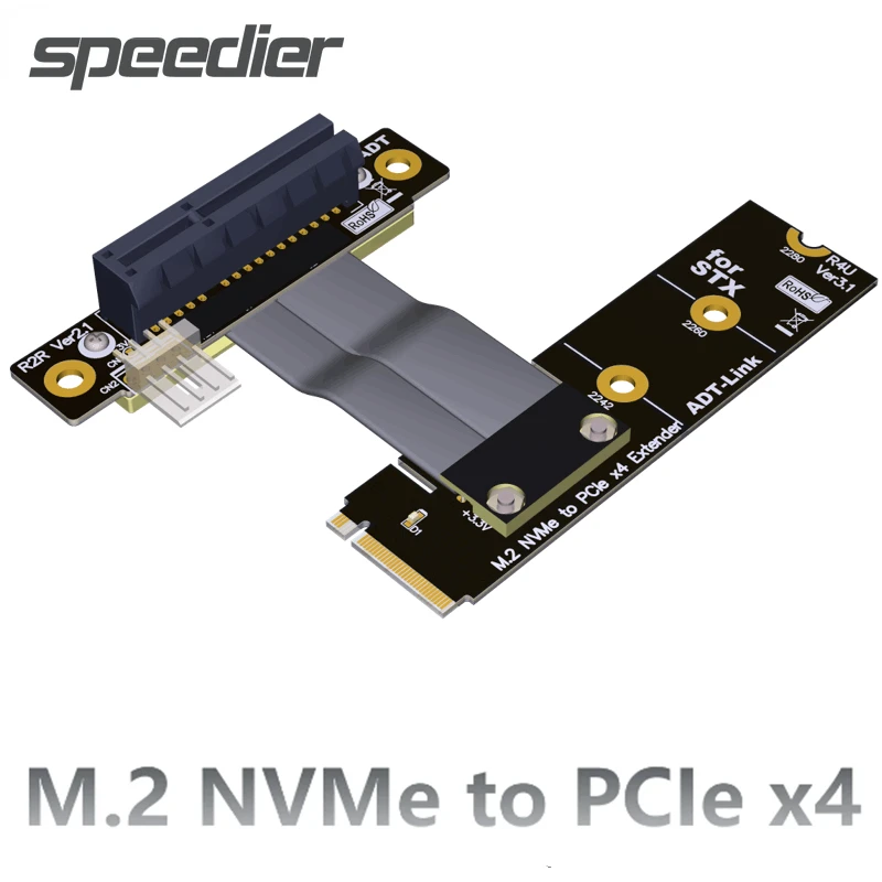 ADT M.2 NVME M2 to PCIe 3.0 x4 Riser Cable NGFF NVMe Adapter PCIe x4 SSD RAID LAN GPU Capture Card to M.2 M-Key Extension Jumper
ADT M.2 NVME M2 to PCIe 3.0 x4 Riser Cable NGFF NVMe Adapter PCIe x4 SSD RAID LAN GPU Capture Card to M.2 M-Key Extension Jumper