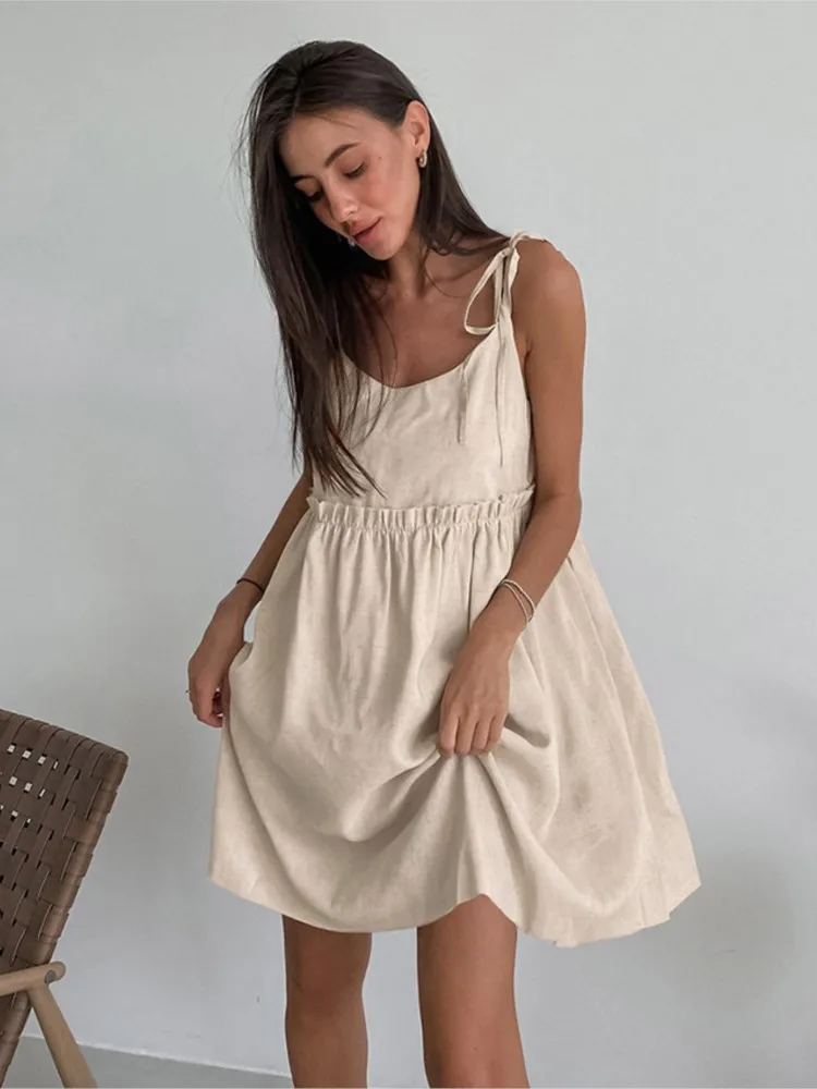 Women Cotton Linen Summer Dresses 2025 New Sexy Sleeveless Bandage Lace Up Chic Elegant Party Club Mini Vestidos Beach Sundress
Women Cotton Linen Summer Dresses 2025 New Sexy Sleeveless Bandage Lace Up Chic Elegant Party Club Mini Vestidos Beach Sundress