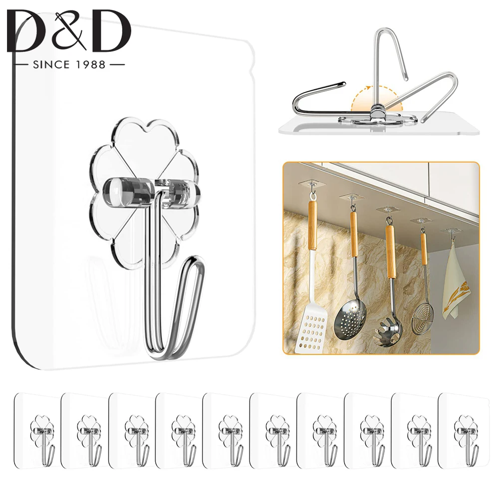 D&D 5/10pcs Transparent Household Powerful Vacuum Suction Cup Hooks Removable Adhesive Hooks Kitchen Bathroom Home Improvement
D&D 5/10pcs Transparent Household Powerful Vacuum Suction Cup Hooks Removable Adhesive Hooks Kitchen Bathroom Home Improvement