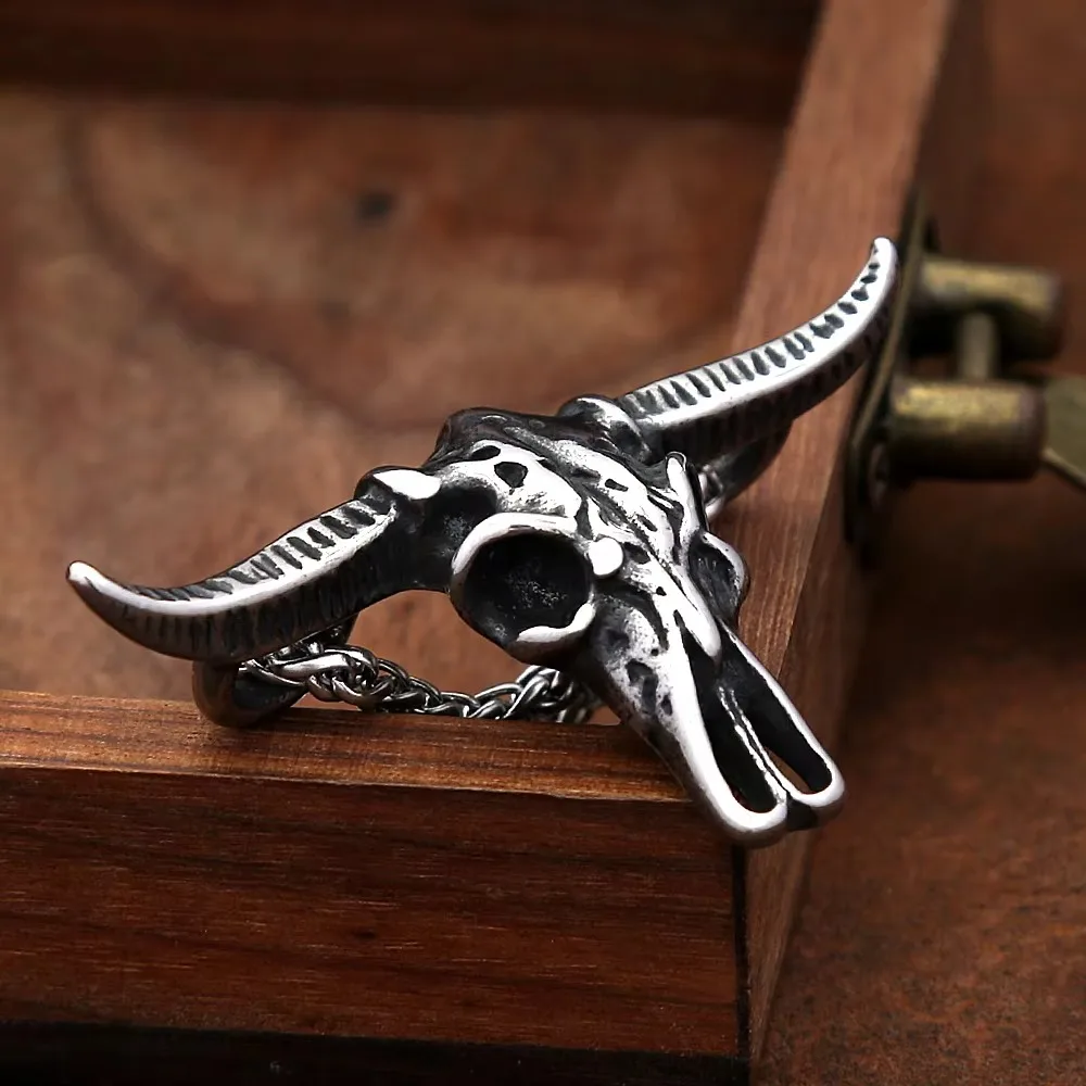Fashion Punk Cow Skull Pendant Necklace For Men Stainless Steel Animal Necklace Unique Vintage Biker Jewelry Gifts Dropshipping
Fashion Punk Cow Skull Pendant Necklace For Men Stainless Steel Animal Necklace Unique Vintage Biker Jewelry Gifts Dropshipping