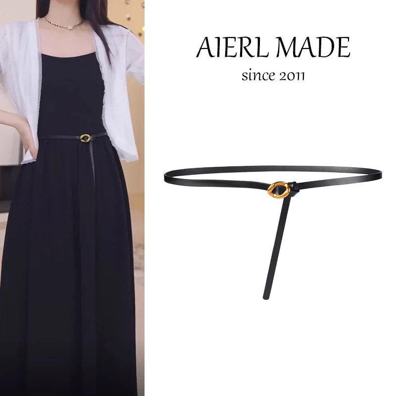 Luxury Ladies' Genuine Leather Belt Thin Waist Belt Decoration Dress Thin Belt Waist Chain Retro Waist Belts Accessory 
Luxury Ladies' Genuine Leather Belt Thin Waist Belt Decoration Dress Thin Belt Waist Chain Retro Waist Belts Accessory