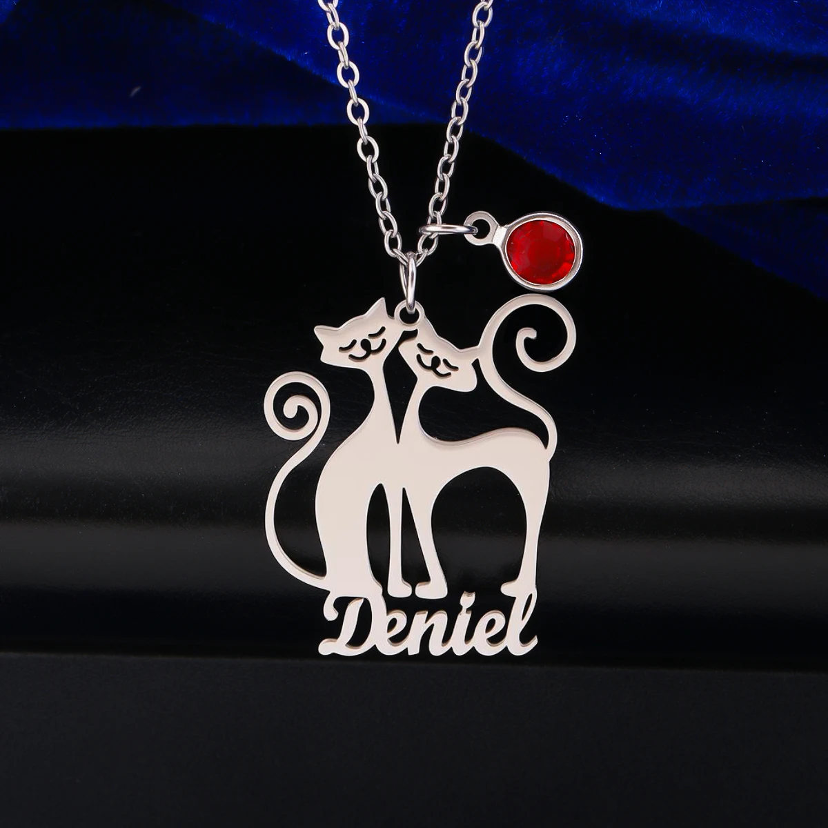 Todorova Personalized Custom Name Crouching Intimate Cat Pendant Stainless Steel Necklace Animal Valentine's Day Jewelry Gift
Todorova Personalized Custom Name Crouching Intimate Cat Pendant Stainless Steel Necklace Animal Valentine's Day Jewelry Gift