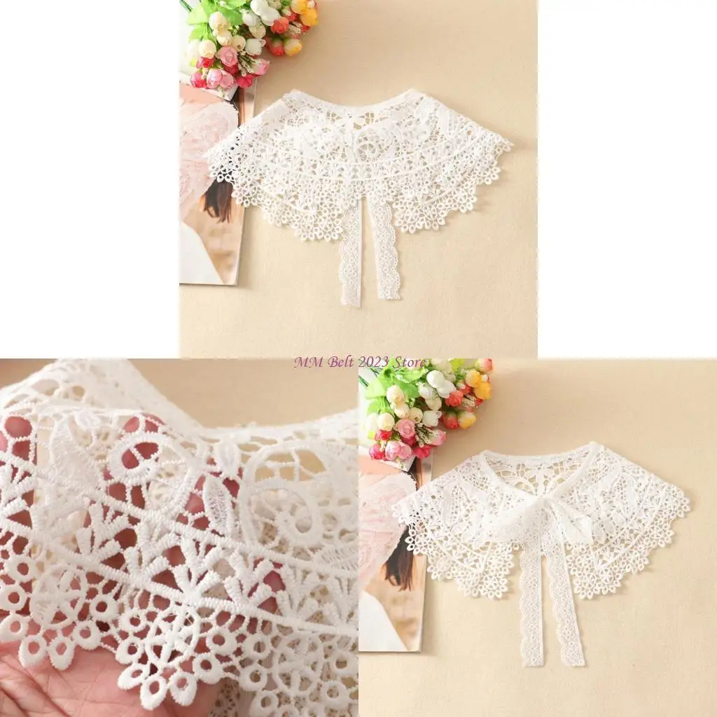 49ME Hollow Out Ribbon Bow Fake Collar Shawl Wrap Pastoral Embroidery Lace Necklace
49ME Hollow Out Ribbon Bow Fake Collar Shawl Wrap Pastoral Embroidery Lace Necklace