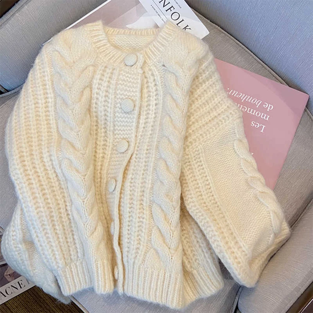 Women's White O-Neckc Knit Cardigan Luxury Sweater Harajuku Korean Long Sleeves Sweaters 90s Vintage Y2k 2000s Clothes Autumn
Women's White O-Neckc Knit Cardigan Luxury Sweater Harajuku Korean Long Sleeves Sweaters 90s Vintage Y2k 2000s Clothes Autumn