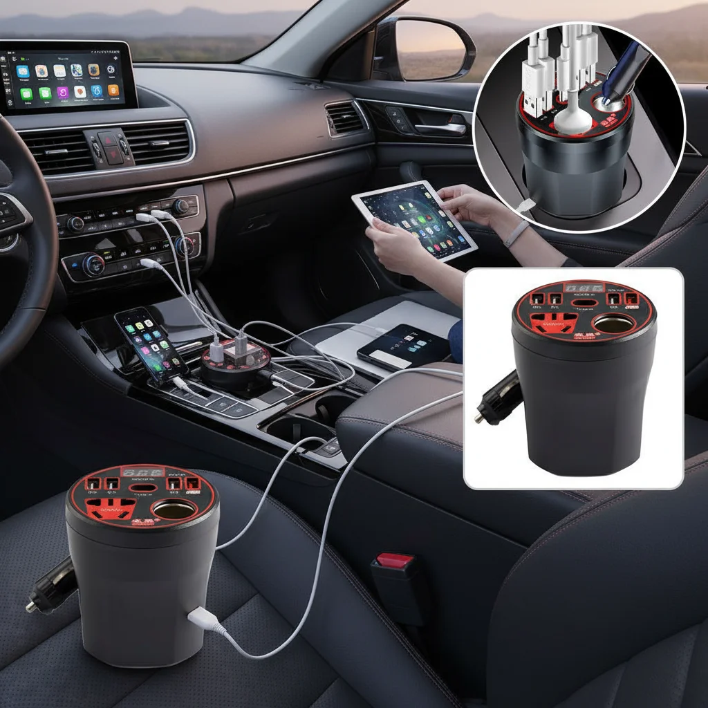 200W Multi-function Car Power Inverter 12V/24V to 220V Converter with LED Display Fast Charging Socket Car Accessory
200W Multi-function Car Power Inverter 12V/24V to 220V Converter with LED Display Fast Charging Socket Car Accessory