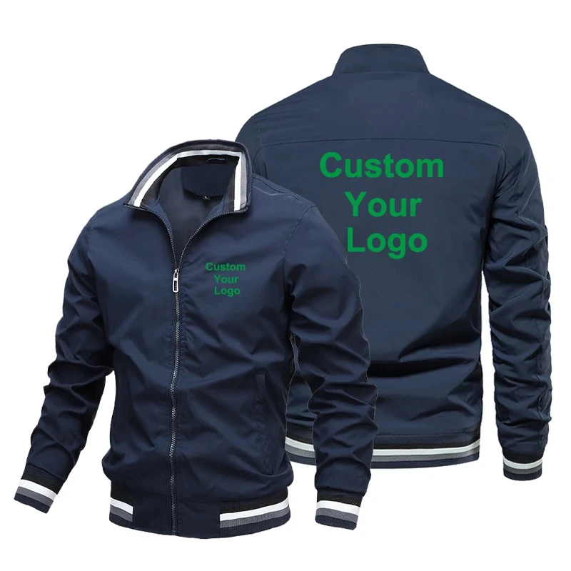 Standard men's jacket spring autumn windproof DIY printed zipper monochrome fashionable casual outdoor sports jacket top
Standard men's jacket spring autumn windproof DIY printed zipper monochrome fashionable casual outdoor sports jacket top