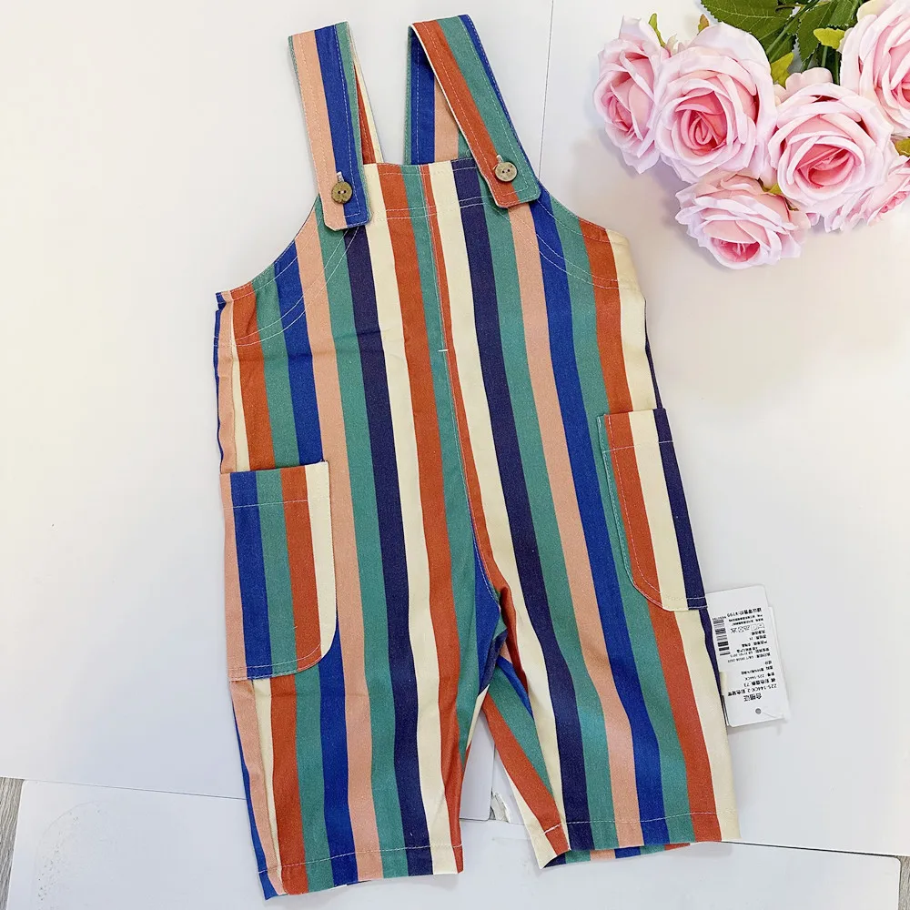 2025 New Spring/Summer Kids Overalls Colorful Stripes Baby Boys and Girls Straps Trousers Children Thin Style Outwear Jumpsuit
2025 New Spring/Summer Kids Overalls Colorful Stripes Baby Boys and Girls Straps Trousers Children Thin Style Outwear Jumpsuit