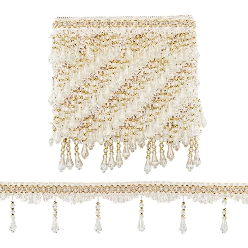 12 Yards Beaded Fringe Trim 3-3/4 inch Sewing Trim Fringe Hanging Tassel Trim Golden Beaded Trim Lace Ribbon for Curtain
12 Yards Beaded Fringe Trim 3-3/4 inch Sewing Trim Fringe Hanging Tassel Trim Golden Beaded Trim Lace Ribbon for Curtain