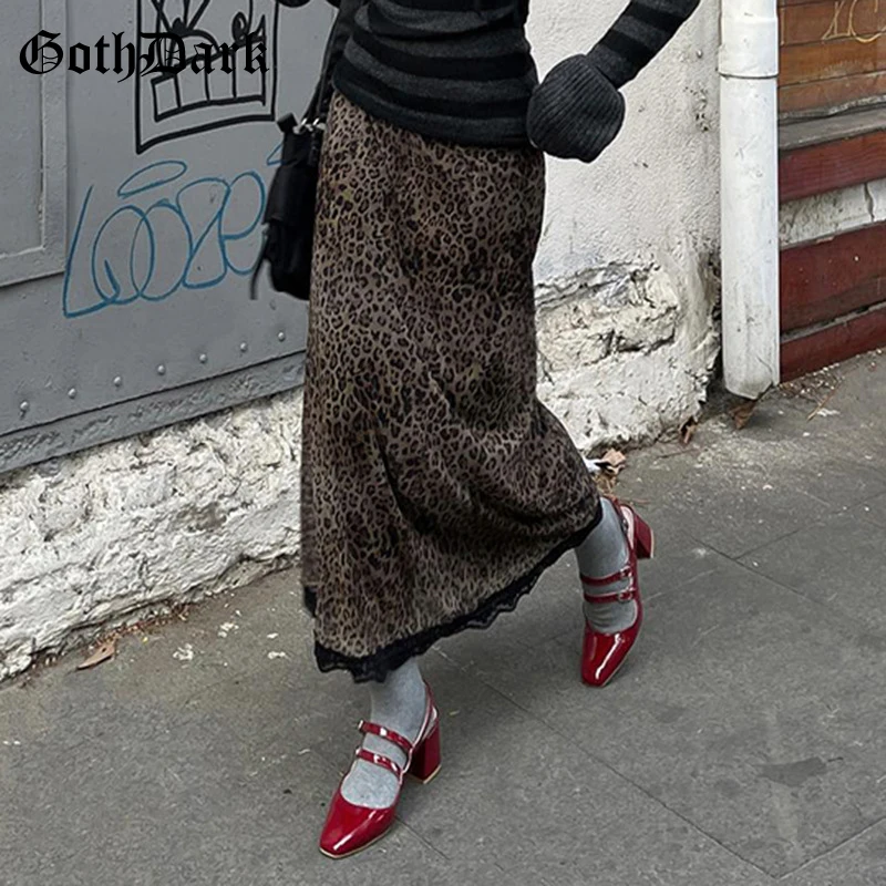 Goth Dark 90s Vintage Leopard Print Slim Straight Skirts Cyber Y2K Lace Patchwork Bottoms Mall Goth A-line Skirts Women Ouifits
Goth Dark 90s Vintage Leopard Print Slim Straight Skirts Cyber Y2K Lace Patchwork Bottoms Mall Goth A-line Skirts Women Ouifits