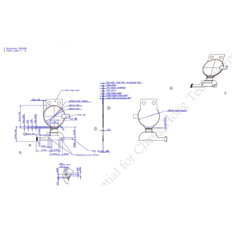1,2-дюймовый 1,2-дюймовый интерфейс 390*390 MIPI + SPI OEM-дисплей круглого цвета с контрастной яркостью 10000:1 350 W022 ASIC
1,2-дюймовый 1,2-дюймовый интерфейс 390*390 MIPI + SPI OEM-дисплей круглого цвета с контрастной яркостью 10000:1 350 W022 ASIC