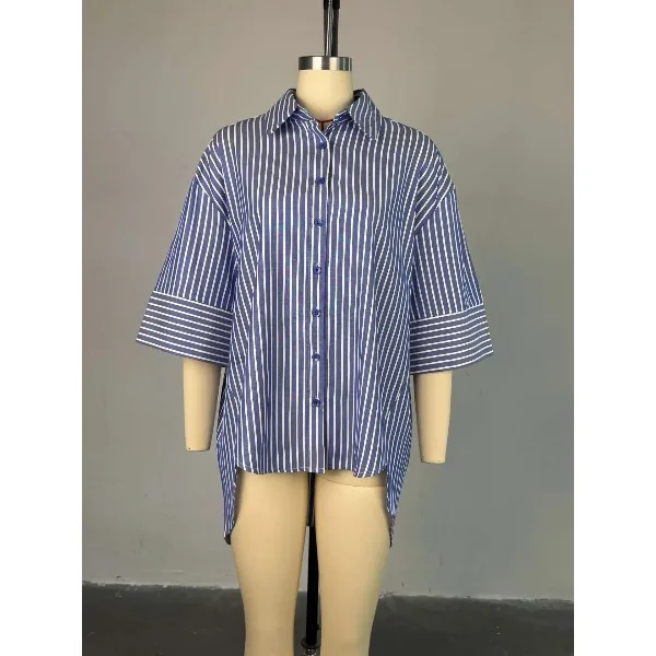 Элегантные рубашки для женщин, лето 202, новые полосатые пуговицы, повседневные свободные женские офисные блузки, модные темпераментные универсальные топы
Элегантные рубашки для женщин, лето 202, новые полосатые пуговицы, повседневные свободные женские офисные блузки, модные темпераментные универсальные топы