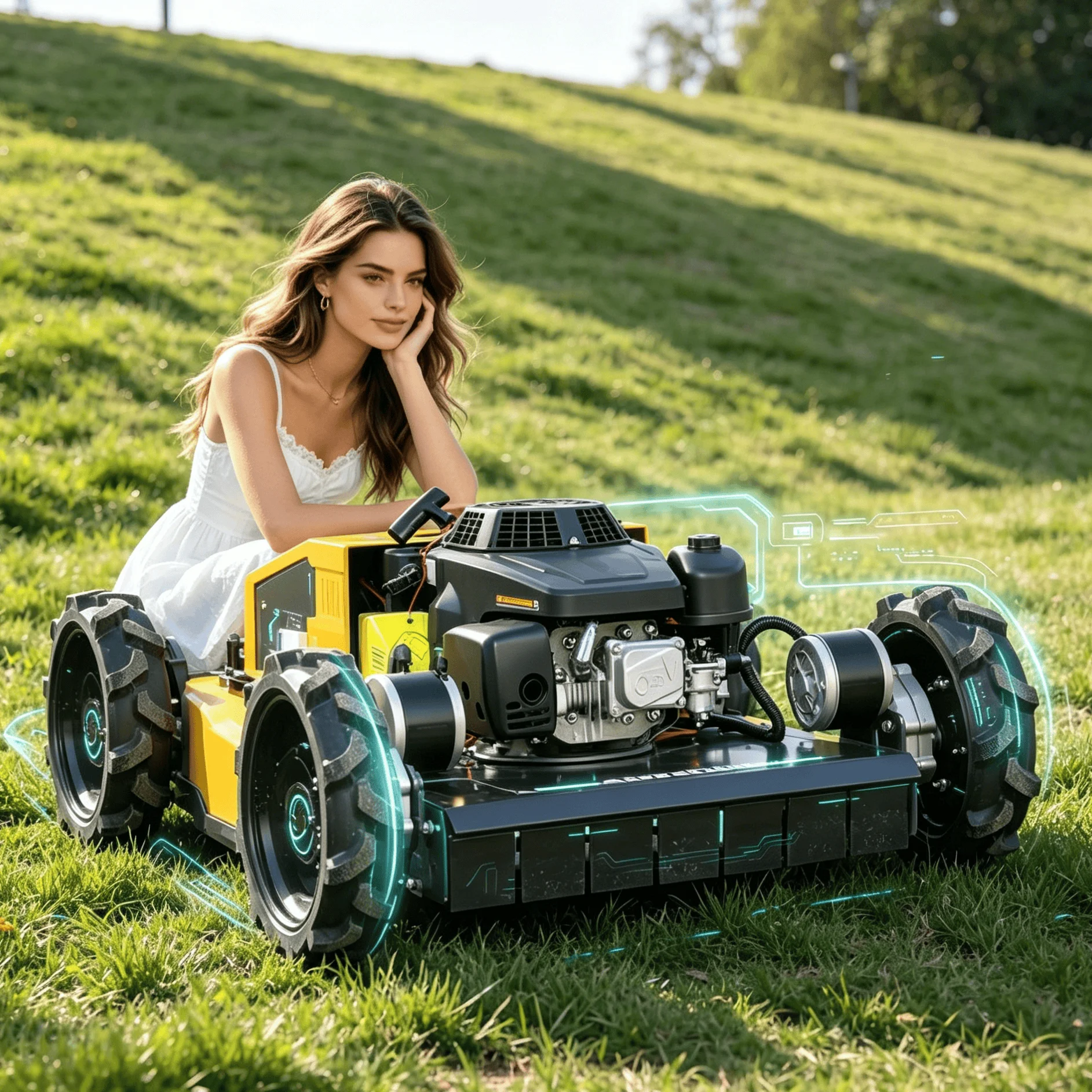 Customized rough terrain petrol robot lawn mower remote reinforced wheel for mountain wasteland bush cutting city park lawn reco
Customized rough terrain petrol robot lawn mower remote reinforced wheel for mountain wasteland bush cutting city park lawn reco