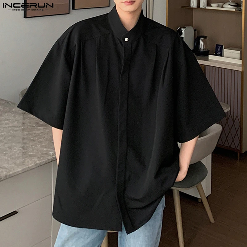 2025 Men's Shirts Stand Collar Short Sleeve Korean Style Fashion Casual Men Clothing Streetwear Solid Color Shirt INCERUN S-5XL
2025 Men's Shirts Stand Collar Short Sleeve Korean Style Fashion Casual Men Clothing Streetwear Solid Color Shirt INCERUN S-5XL
