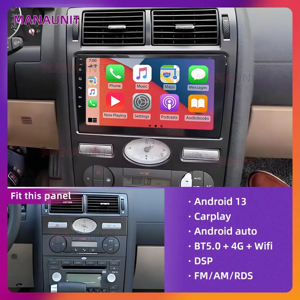 Car Player For Mondeo Fusion A/C 2004-2007 Multimedia,Carplay,Android Auto,Radio,Navigation,GPS,Stereo,Head Unit,Smart Voice,DVD
Car Player For Mondeo Fusion A/C 2004-2007 Multimedia,Carplay,Android Auto,Radio,Navigation,GPS,Stereo,Head Unit,Smart Voice,DVD
