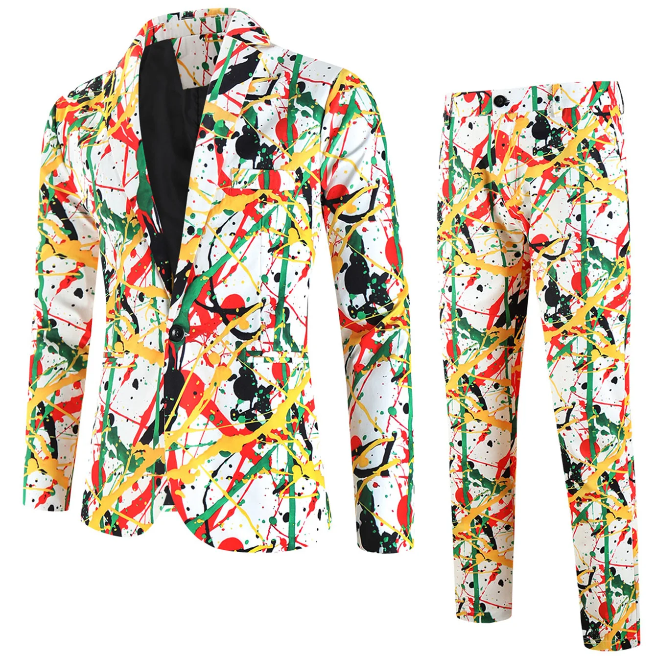 Men's 3D Digital Print Paint SplatterCasual Suit Set Slim Fit Blazer & PantsParty Prom Outfit Fashion Two-Piece Set
Men's 3D Digital Print Paint SplatterCasual Suit Set Slim Fit Blazer & PantsParty Prom Outfit Fashion Two-Piece Set