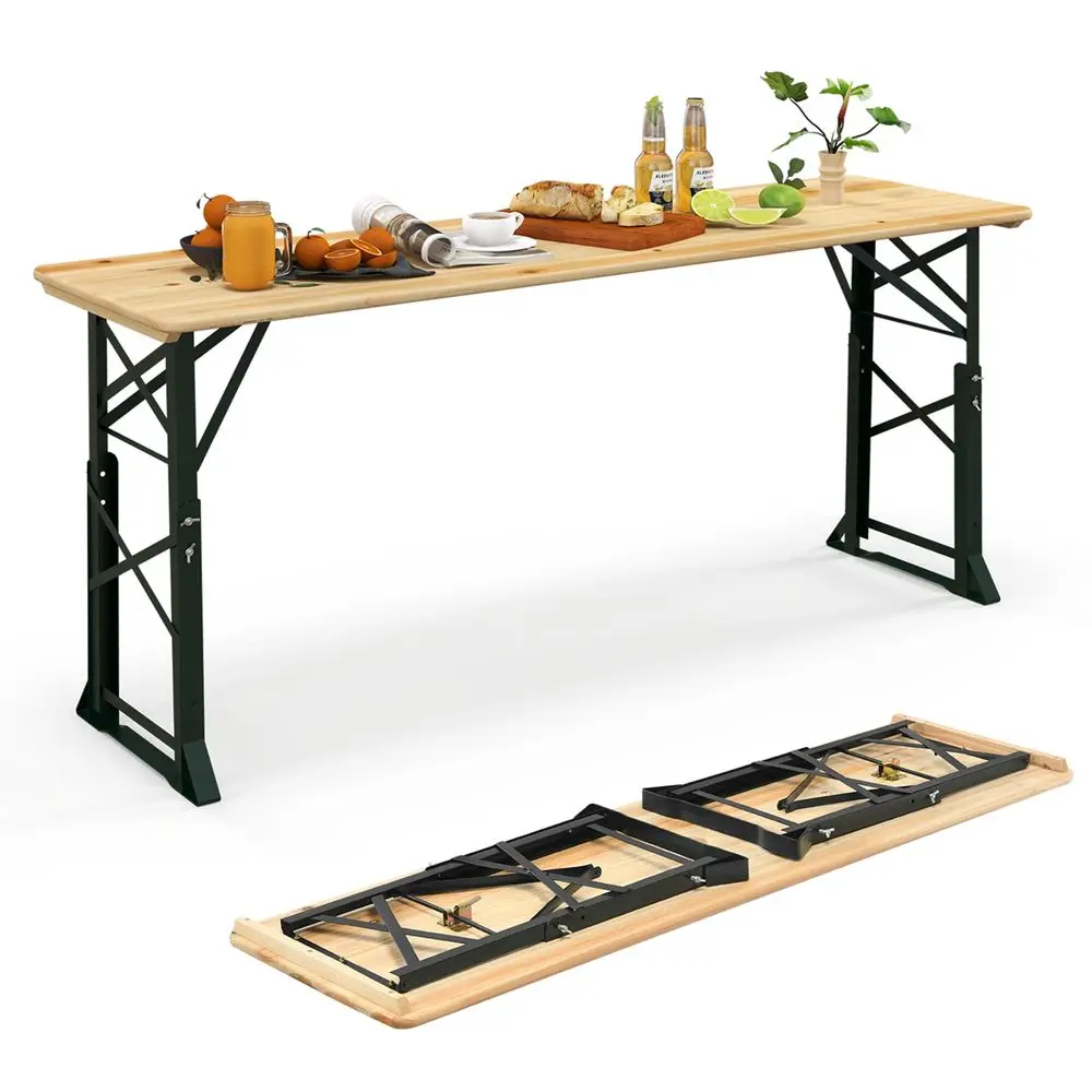 5.5" Adjustable Wood, Metal Picnic Table with, Natural
5.5" Adjustable Wood, Metal Picnic Table with, Natural