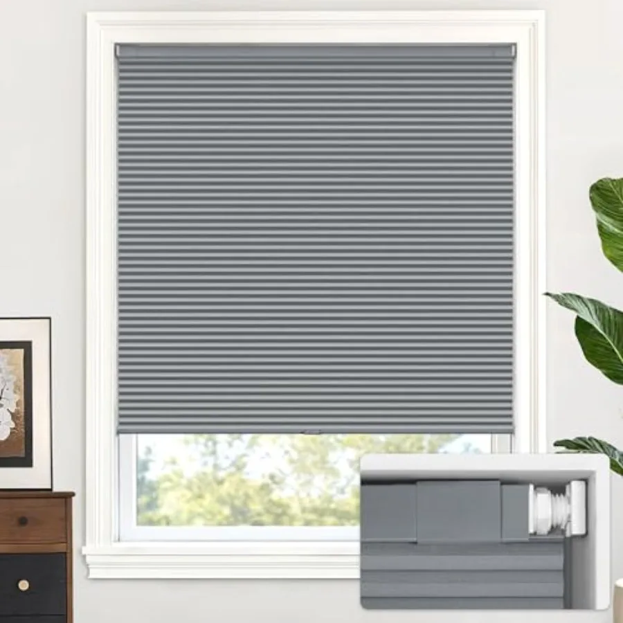 Cordless Cellular Shades, No Tools No Drill Blackout Honeycomb Shades Pleated Blinds for Windows, 20'' W x 48'' H, Dark Grey
Cordless Cellular Shades, No Tools No Drill Blackout Honeycomb Shades Pleated Blinds for Windows, 20'' W x 48'' H, Dark Grey