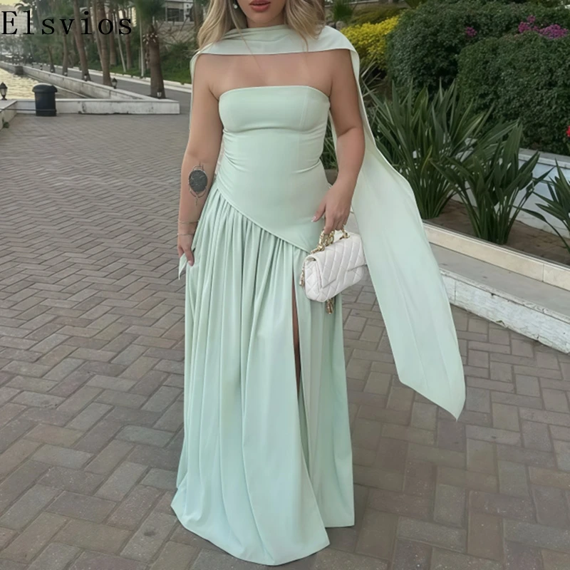 Women Fashion High Split Pleated Party Dress Sexy Off Shoulder Sleeveless Slim Dress Elegant Color Blocked Split Slim Long Dress
Women Fashion High Split Pleated Party Dress Sexy Off Shoulder Sleeveless Slim Dress Elegant Color Blocked Split Slim Long Dress