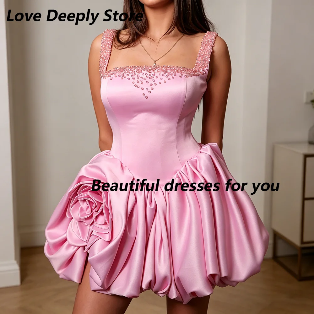 Exquisite Pink Cocktail Dresses for Woman Customized Square Neck Beading Pleated Flowers Luxury Prom Party Gowns 2026
Exquisite Pink Cocktail Dresses for Woman Customized Square Neck Beading Pleated Flowers Luxury Prom Party Gowns 2026