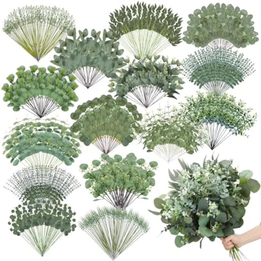 250 Pcs Artificial Eucalyptus Leaves Stem Bulk Fake Greenery Faux UV Resistant Sprays Silver Dollar Eucalyptus for DIY Wedding
250 Pcs Artificial Eucalyptus Leaves Stem Bulk Fake Greenery Faux UV Resistant Sprays Silver Dollar Eucalyptus for DIY Wedding