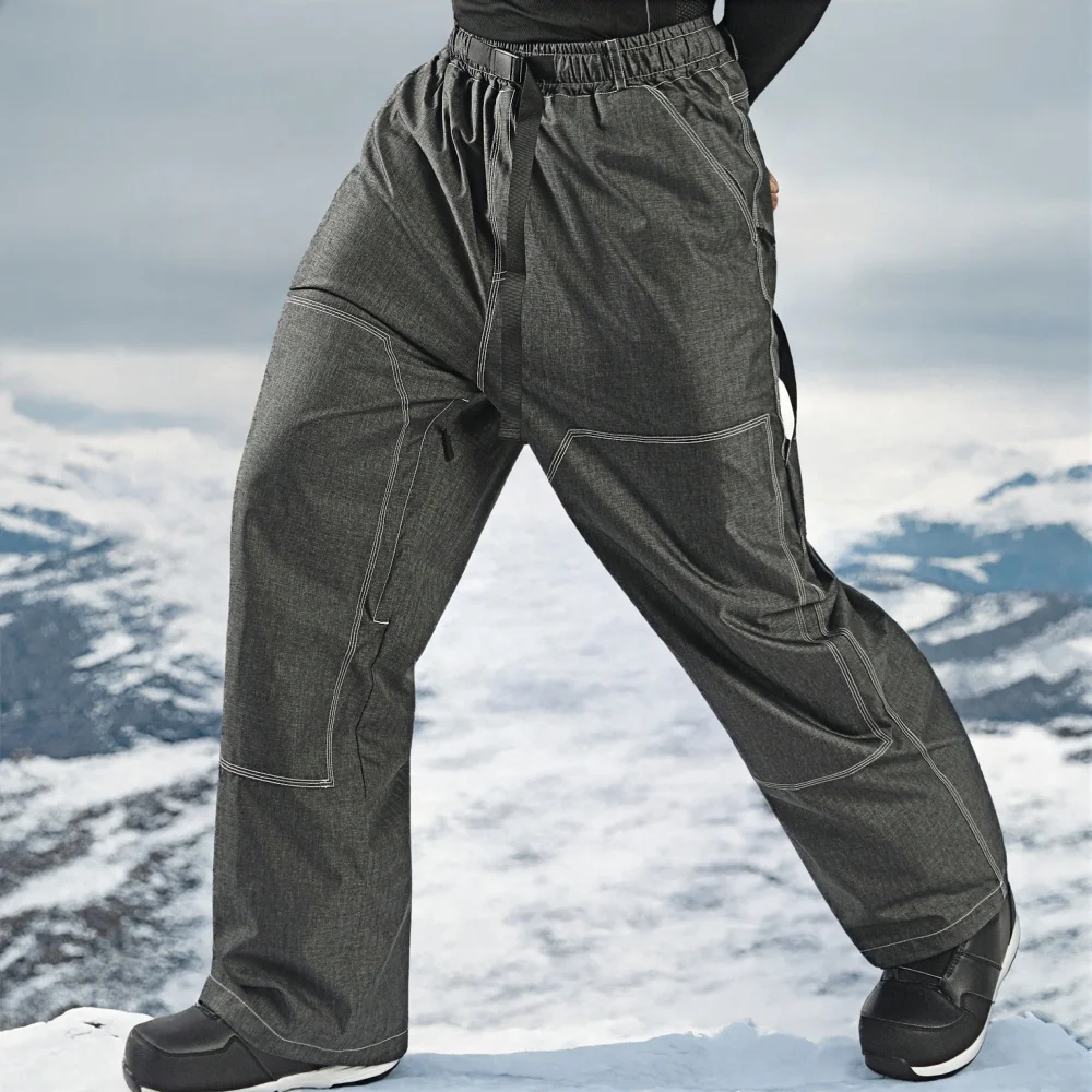 Dollplus Wear Resistant Ski Pants Men's Loose Snow Sportswear Denim-like Waterproof Warm Winter Snowboard Trousers Baggy Clothes
Dollplus Wear Resistant Ski Pants Men's Loose Snow Sportswear Denim-like Waterproof Warm Winter Snowboard Trousers Baggy Clothes